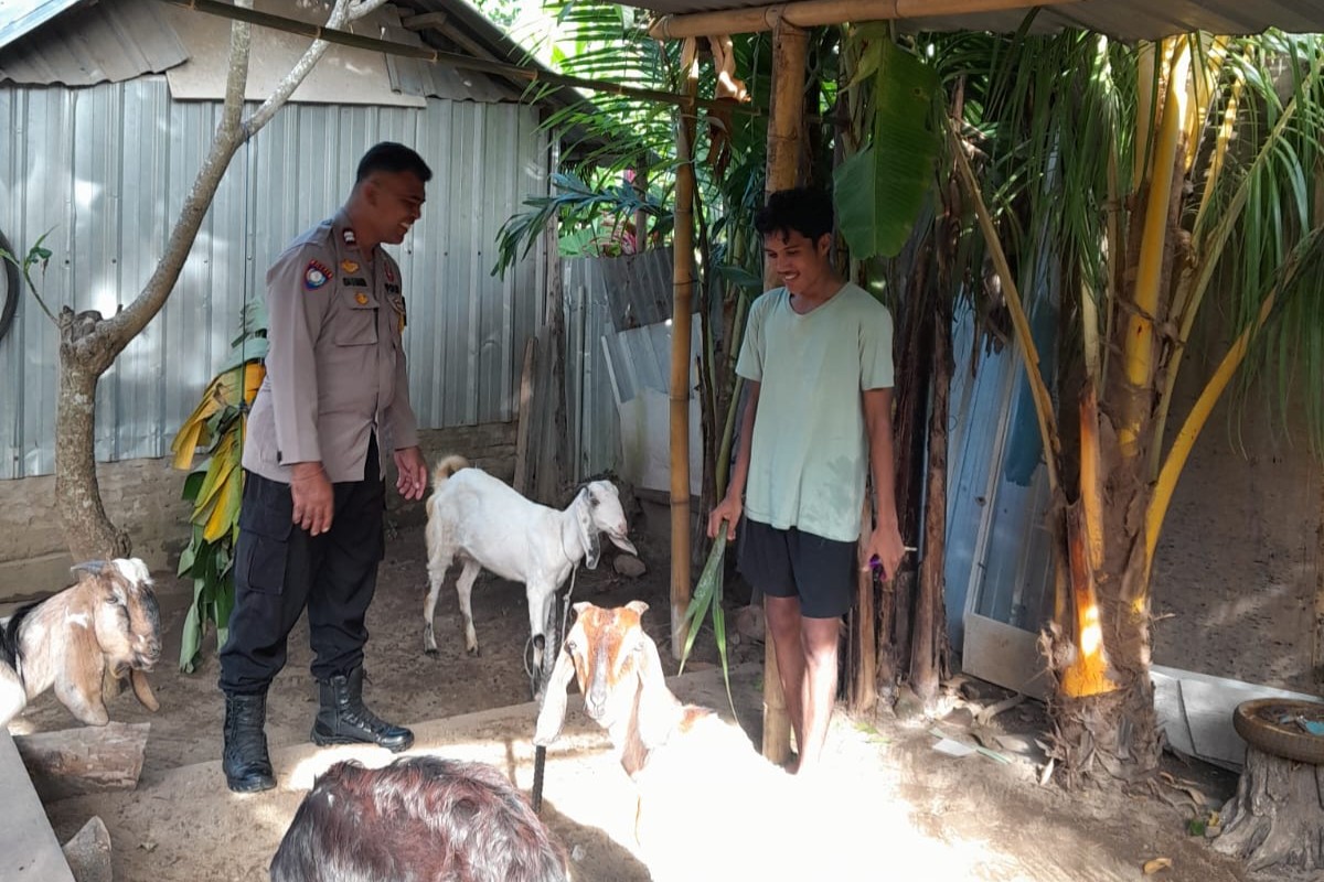 Bhabinkamtibmas Senggigi Gencarkan Edukasi Ketahanan Pangan di Dusun Krandangan
